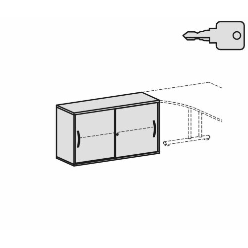 Anstell-Schiebetürenschrank 120 cm breit 72 cm hoch Dekor Korpus und Front in Weiss