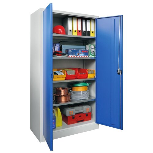 Stahlschrank 195 cm hoch, 100cm breit, 40 cm tief, Korpus: Anthrazitgrau, Türen: Anthrazitgrau, Fachböden: verzinkt