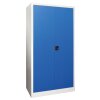 Stahlschrank 195 cm hoch, 100cm breit, 60 cm tief, Korpus: Anthrazitgrau, Türen: Himmelblau, Fachböden: gepulvert in Korpusfarbe