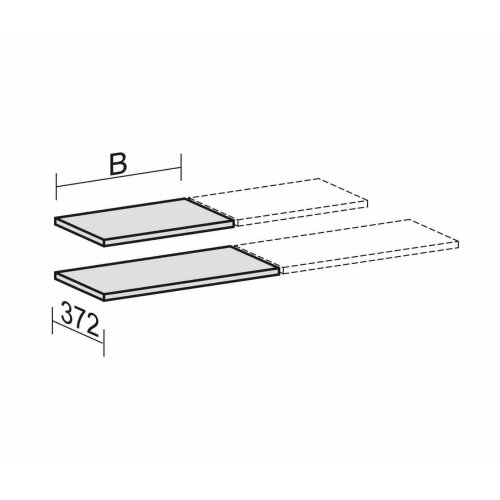 einseitiger Dekor-Einlegeboden für Schrankbreiten von 120 cm