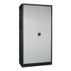 Stahlschrank 195 cm hoch, 120cm breit, 40 cm tief, Korpus: Lichtgrau, Türen: Zinkgelb, Fachböden: gepulvert in Korpusfarbe