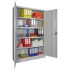 Stahlschrank 195 cm hoch, 120cm breit, 50 cm tief, Korpus: Lichtgrau, Türen: Lichtgrau, Fachböden: gepulvert in Korpusfarbe