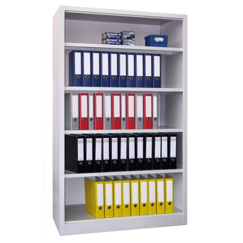 Stahlschrank 195 cm hoch, 120cm breit, 60 cm tief, Korpus: Enzianblau, Türen: Enzianblau, Fachböden: verzinkt