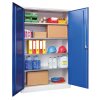 Stahlschrank 195 cm hoch, 120cm breit, 60 cm tief, Korpus: Enzianblau, Türen: Enzianblau, Fachböden: verzinkt