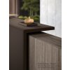 Empfangstheke Linear, Breite: 286 cm, Korpus: Nuss Canaletto, Ablage: Leder anthrazit