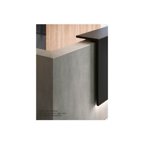 Empfangstheke Singlemodul, Breite: 146 cm, Korpus: Weiss, Ablage: Nuss Canaletto  (Melamin)