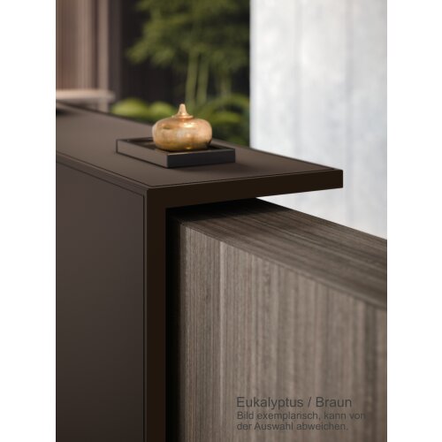 Empfangstheke Singlemodul, Breite: 146 cm, Korpus: Weiss, Ablage: Nuss Canaletto  (Melamin)