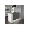 Empfangstheke Singlemodul, Breite: 166 cm, Korpus: Weiss, Ablage: Ulme  (Melamin)