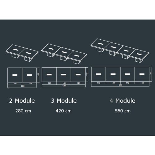 Konferenztisch mit Zentrallfuss in verschiedenen Maßen