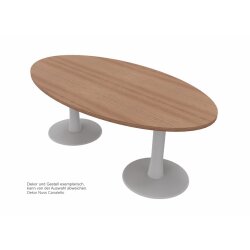 Besprechungstisch Oval, Breite: 200, Dekor:  Nuss...