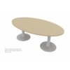 Besprechungstisch Oval, Breite: 240, Dekor:  Eiche, Säulenfuss: alu silber