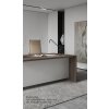 Schreibtisch - Serie Davos, 200 cm, Dekor Tisch: Nuss Canaletto, Dekor Sichtblende: Weiss