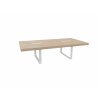 Konferenztisch mit Kufengestell Metall , 140 x  280 cm, Dekor: Ulme, Gestell: Weiss