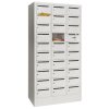Postverteilerschrank 30 Fächer mit Briefschlitz, Korpus: Lichtgrau, Türen: Himmelblau