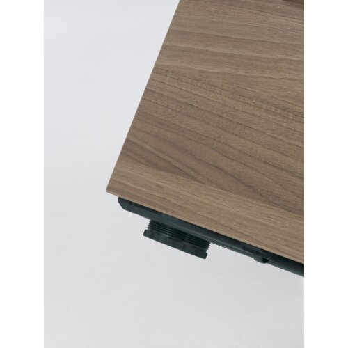 Standcontainer mit 4 Schubfächern und Utensilienschubfach, 80 cm Tief ,Dekor Front: Weiss, Dekor Korpus: Nussbaum Dunkel