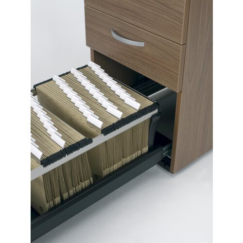 Standcontainer mit Hängeregistratur und 2 Metall-Schubfächern, 80 cm Tief ,Dekor Front: Ahorn, Dekor Korpus: Ahorn