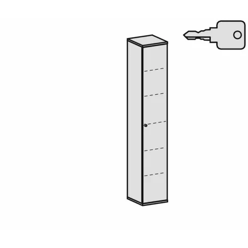 Aktenschrank 6 Ordnerhöhen, 40 cm breit, Schloss links