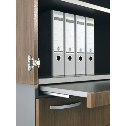 Aktenschrank 6 Ordnerreihen, mit Glastüren und Auszugsbrett, 80 cm brei