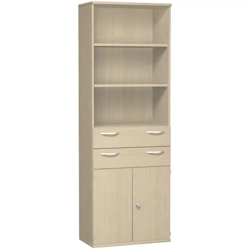 Aktenschrank 6 Ordnerreihen, mit Schubladen und Türe, 80 cm breit