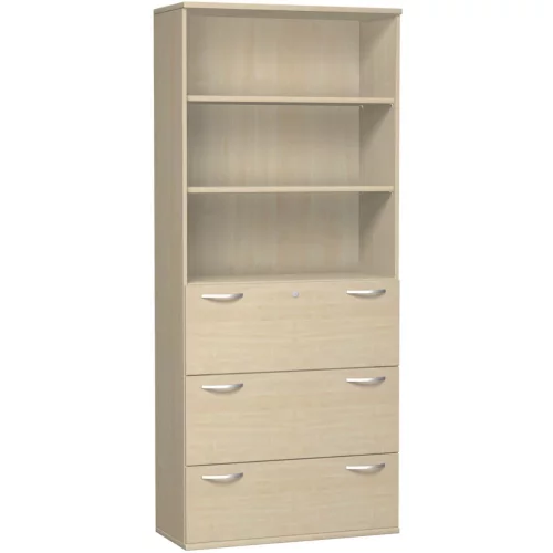 Aktenschrank 6 Ordnerreihen, mit 3 Registerauszügen und Regal, 100 cm brei