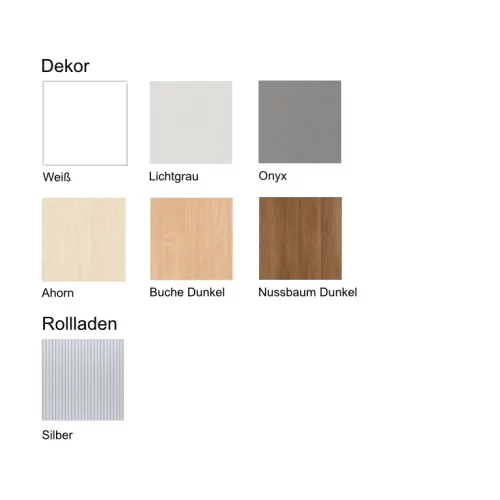 Anstell Rollladenschrank 72 cm hoch, 2 Ordnerhöhen, 120 cm breit