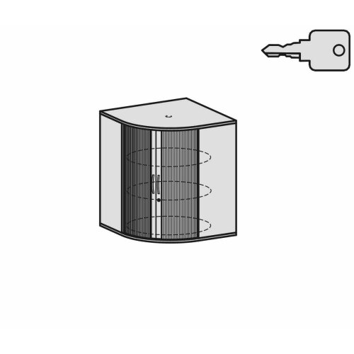 Eck Rollladenschrank für 72 Ordner