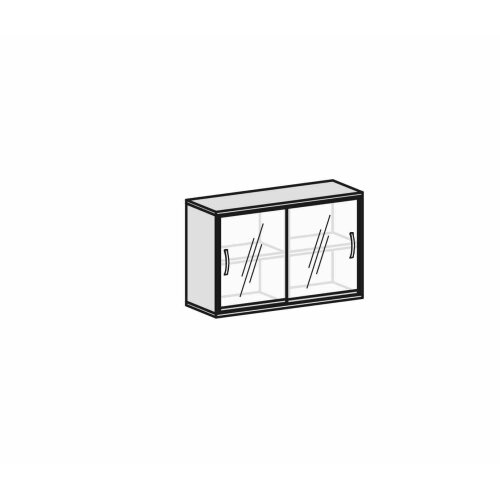 Schiebetürenschrank mit Glastüren, 2 Ordnerreihen, 120 cm breit