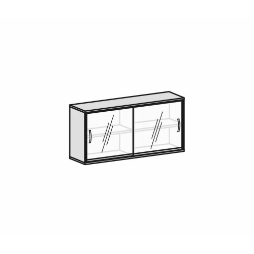 Schiebetürenschrank mit Glastüren, 2 Ordnerreihen, 160 cm breit