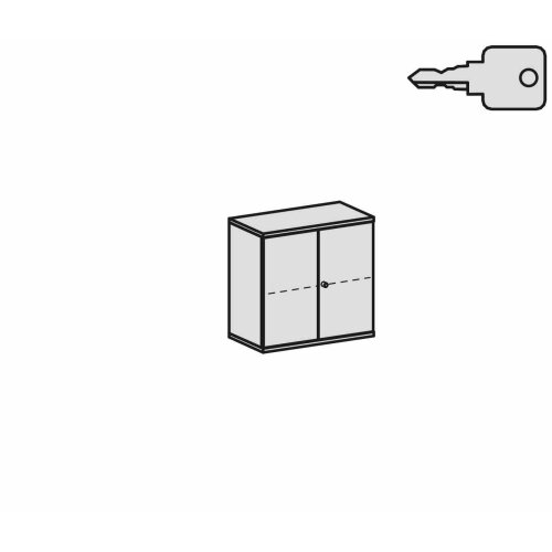 Aktenschrank 2 OH, 80 cm breit Dekor Korpus: Lichtgrau, Front: Lichtgrau