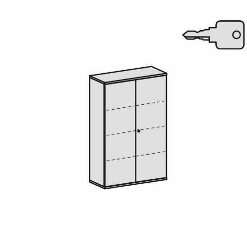 Aktenschrank 4 OH, 100 cm breit Dekor Korpus: Weiß, Front: Weiß