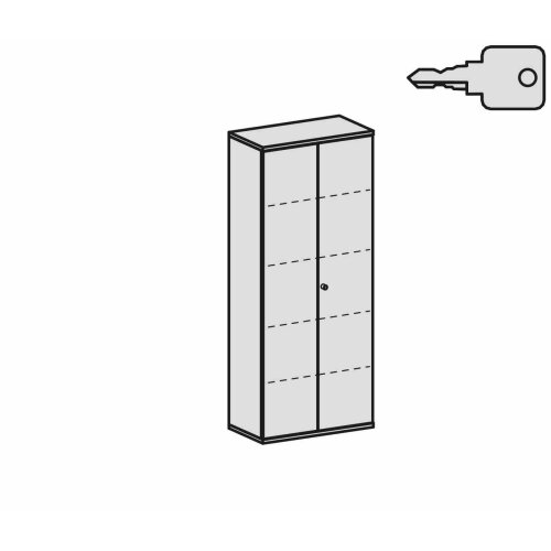 Aktenschrank 5 OH, 80 cm breit Dekor Korpus: Weiß, Front: Weiß