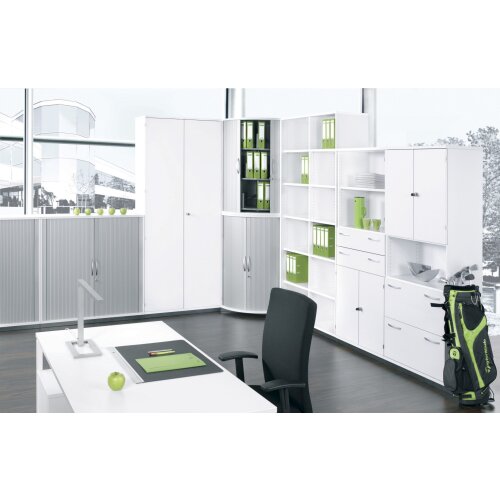 Aktenschrank 5 OH, 100 cm breit Dekor Korpus: Weiß, Front: Weiß