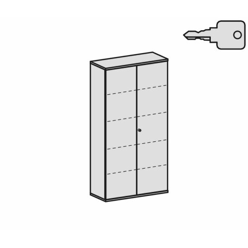 Aktenschrank 5 OH, 100 cm breit Dekor Korpus: Weiß, Front: Weiß