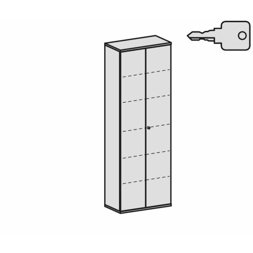 Aktenschrank 6 OH, 80 cm breit Dekor Korpus: Lichtgrau, Front: Lichtgrau