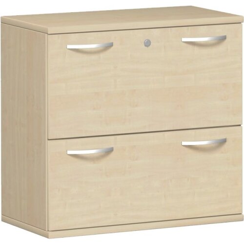 Registraturschrank 2 Reihen, 100 cm breit, Dekor Korpus: Weiß, Front: Weiß