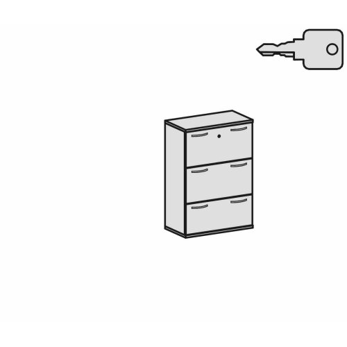 Registraturschrank 3 Reihen, 80 cm breit, Dekor Korpus: Weiß, Front: Weiß