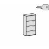 Registraturschrank 4 Reihen, 80 cm breit, Dekor Korpus: Weiß, Front: Weiß