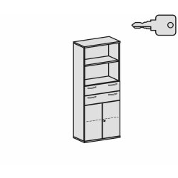 Aktenschrank 5 Ordnerreihen, mit Schubladen und...