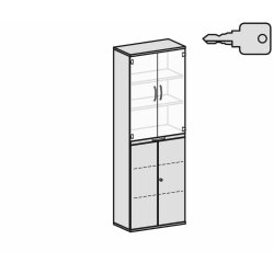 Aktenschrank 6 Ordnerreihen, mit Glastüren und...