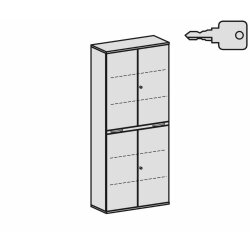 Aktenschrank 6 Ordnerreihen, mit Türen und...