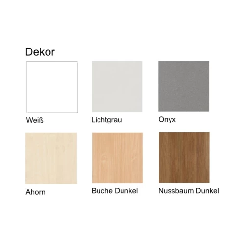 Aktenschrank 6 Ordnerreihen, mit Drehtüren und Regal, 100 cm breit, Dekor Korpus: Ahorn, Front: Ahorn