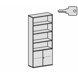 Aktenschrank 6 Ordnerreihen, mit Drehtüren und...