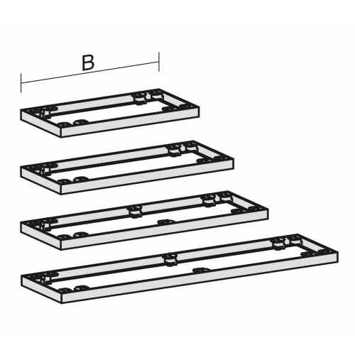 Metallsockel für Rollladenschränke Serie Profi, 80 cm breit, schwarz