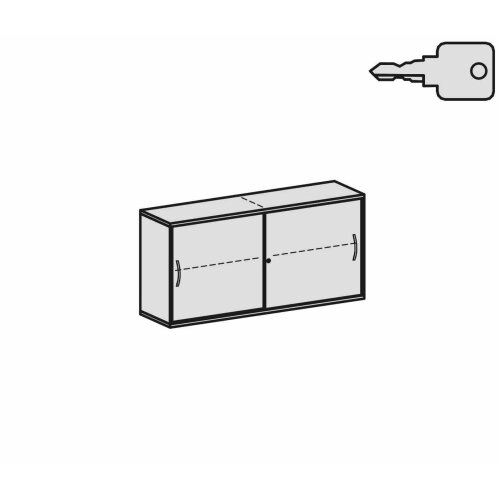 Schiebetürenschrank 2 Ordnerhöhen, 160 cm breit, Dekor Korpus: Ahorn, Front: Ahorn