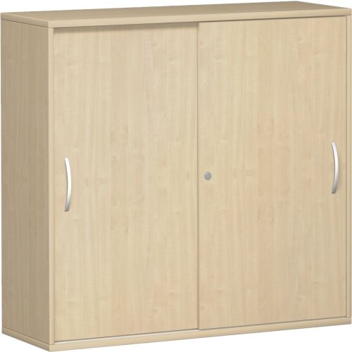 Schiebetürenschrank 3 Ordnerhöhen, 120 cm breit, Dekor Korpus: Ahorn, Front: Ahorn
