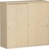 Schiebetürenschrank 3 Ordnerhöhen, 120 cm breit, Dekor Korpus: Ahorn, Front: Ahorn