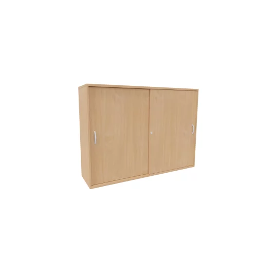 Schiebetürenschrank 3 Ordnerhöhen, 160 cm breit, Dekor Korpus: Lichtgrau, Front: Lichtgrau