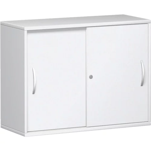 Anstell Schiebetürenschrank 72 cm hoch, 100 cm breit, Dekor Korpus: Weiß, Front: Weiß