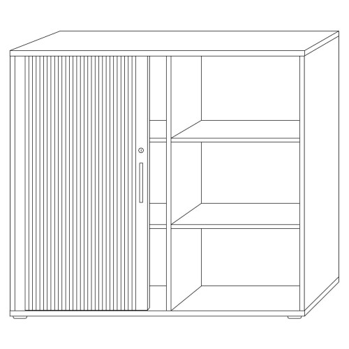 Rolladenschrank 3 Ordnerhöhen, 120 cm Breit Weiss/ Silber