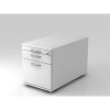 Rollcontainer mit Hängeregistratur, 1 x ORGA Schub, 80 cm Tief abschließbar Weiss/ Weiss